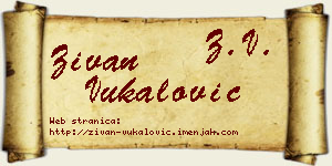 Živan Vukalović vizit kartica